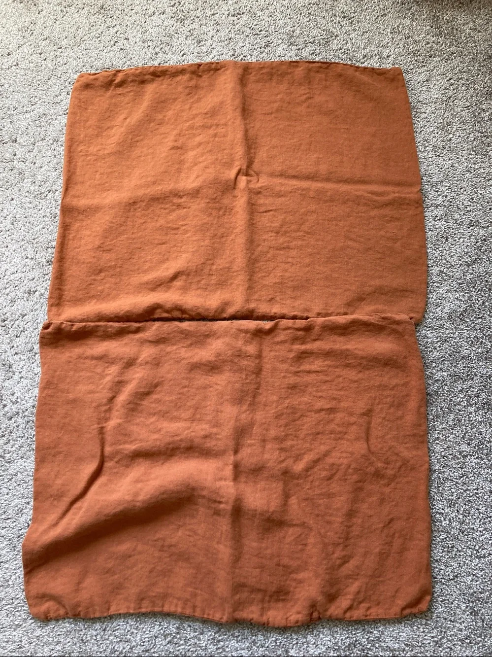 Parachute Two 100% Linen Standard Pillowcases Terra